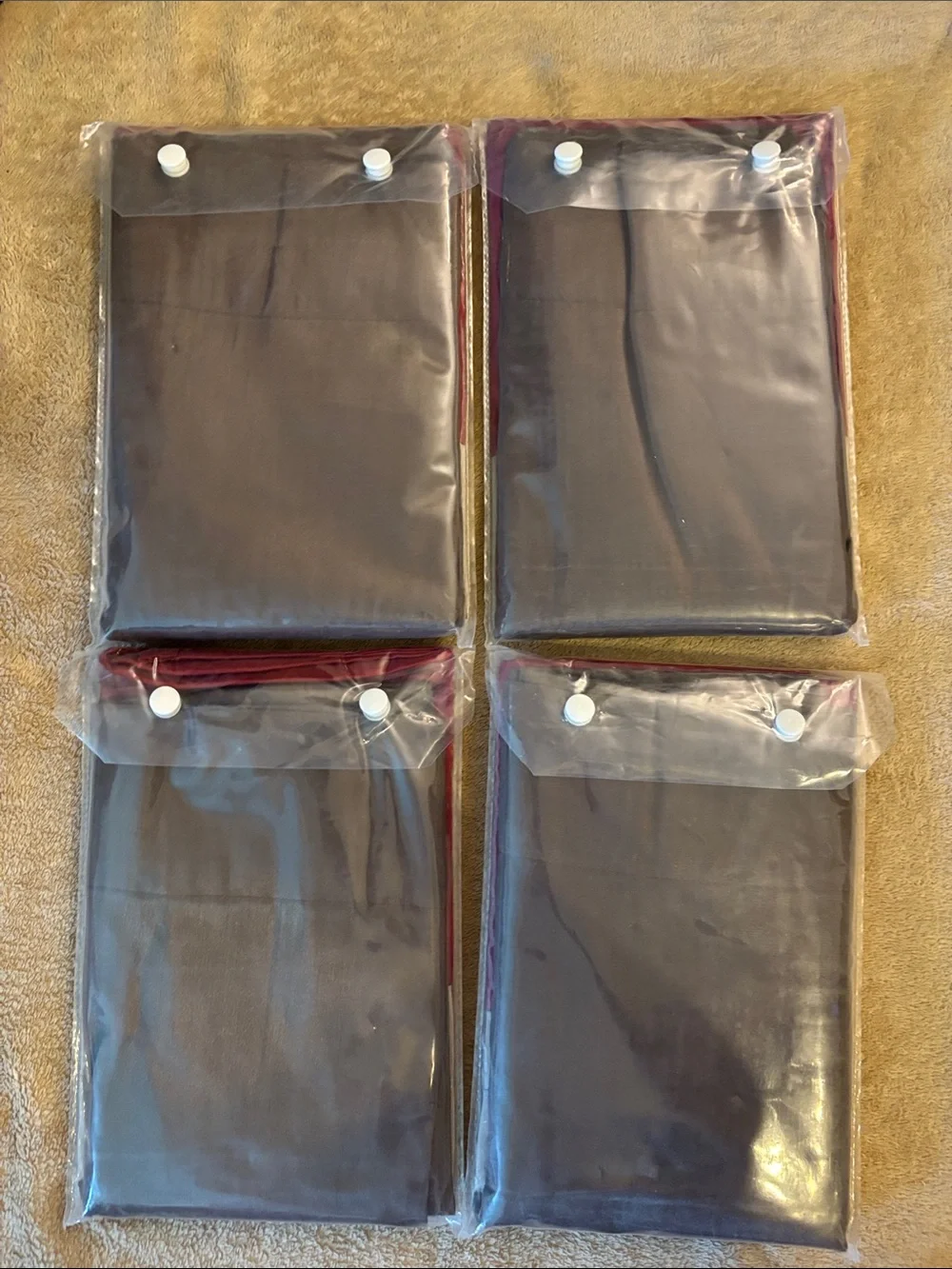 Madison Park Two-Tone Red and Silver Window Valance